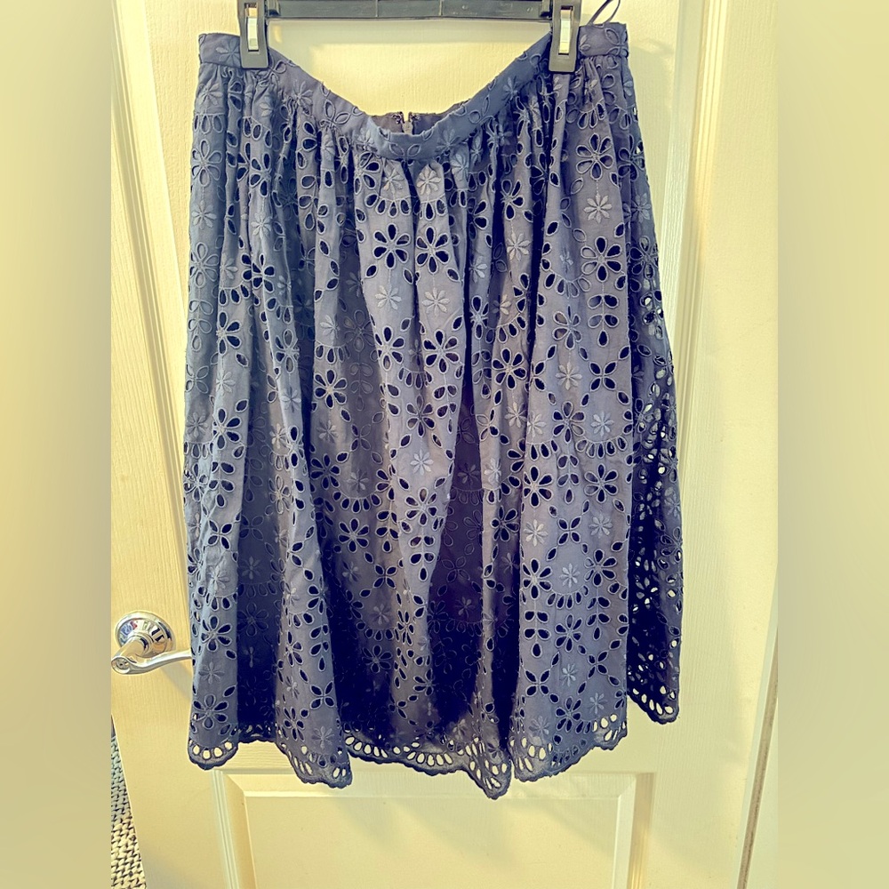 Jcrew Navy Eyelet skirt size 16
